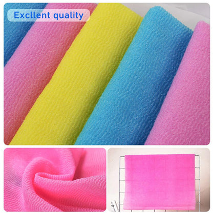 12 Pack Premium Nylon Exfoliating Towel 35-Inch Quick-Dry Hygienic Japanese Washcloth for Body & Back