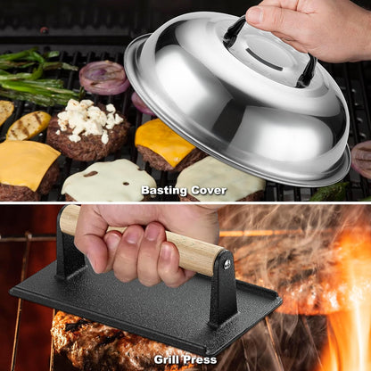 29PCS Griddle Accessories Set Flat Top Teppanyaki Spatula Set with Scraper, Basting Cover for Camp Chef