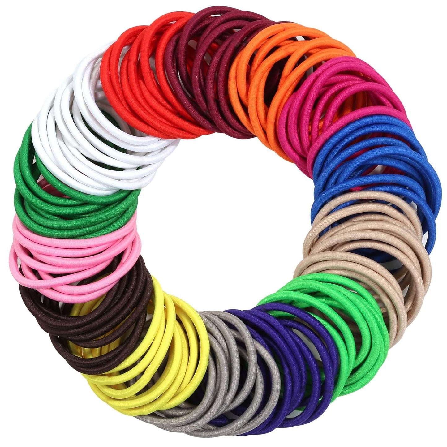 200 Pcs Hair Ties for Women Girls Hair Elastics Hair Bands Ponytail Holders Hair Rubber Bands for Thick Straight Curly Hair