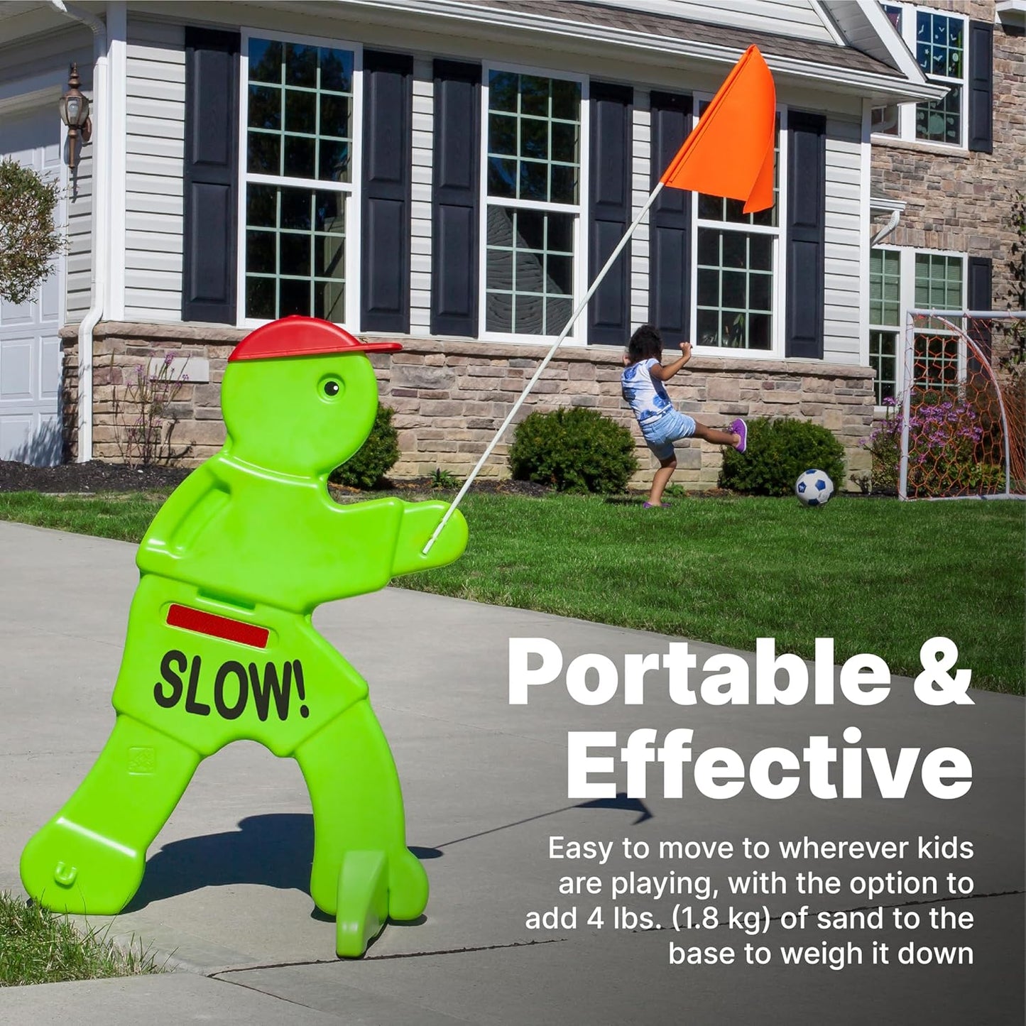 Kid Alert Street Safety Sign Kids at Play Signage for Neighborhood Safety 32 Inch Tall Reflective