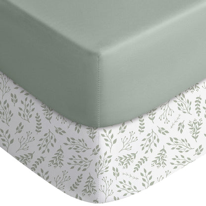 Baby Crib Sheets for Boys Girls Fitted Crib Sheet 2 Pack for Standard Crib and Toddler Mattress Super Soft Microfiber