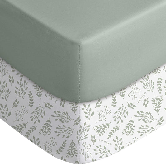 Baby Crib Sheets for Boys Girls Fitted Crib Sheet 2 Pack for Standard Crib and Toddler Mattress Super Soft Microfiber