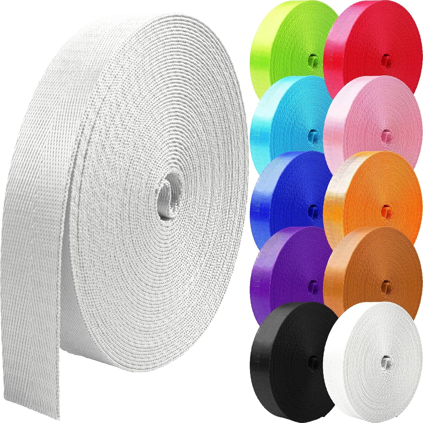 1 inch 1.5 inch 2 inch Webbing Nylon Strap Backpack Straps Belt 10 25 50 3.3 Yards Webbing