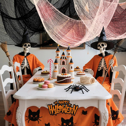 6Pcs Halloween Creepy Cloth 30×72inch Scary Halloween Fabric Gauze 2Pcs Blood 4Pcs Black Creepy Cloth for Yard