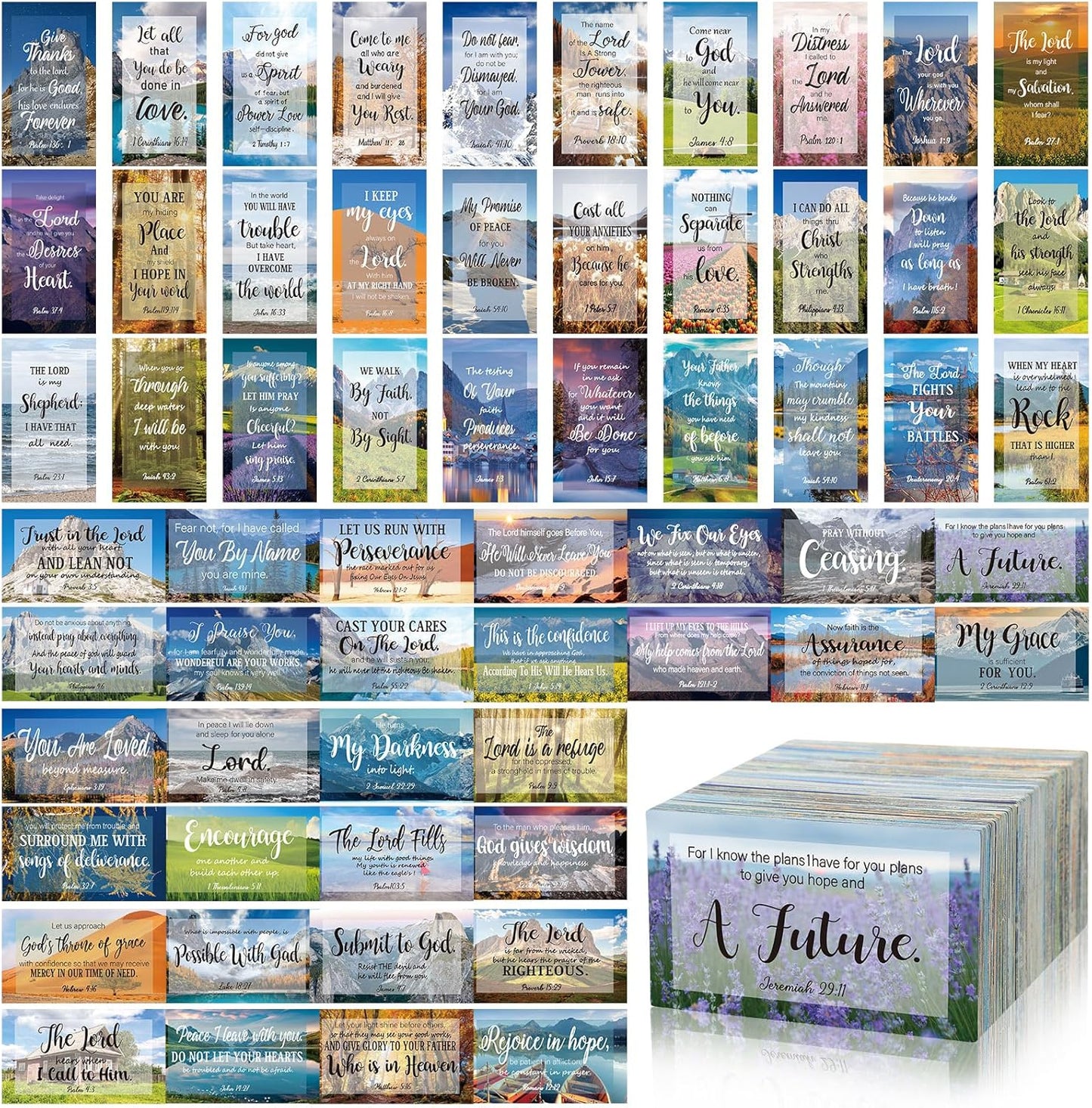 240 Pcs Bible Verse Cards with Full Scripture Bulk Mini Prayer Cards Women Men with Assorted Motivational Inspirational