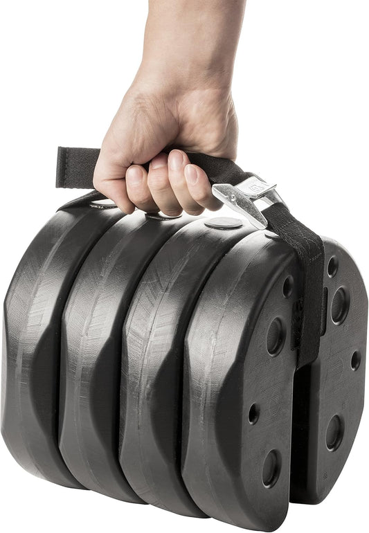 40 Pound Canopy Weight Set of 4 and Carry Strap with No Pinch Design Easy Installation and Removal to Secure Tents