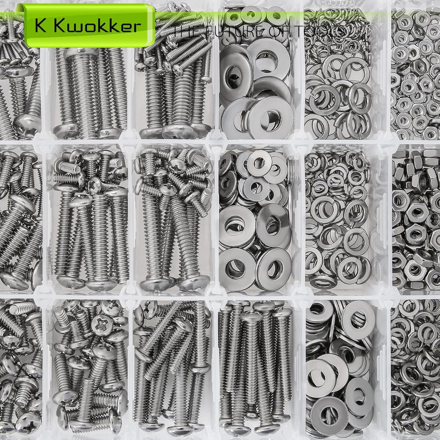 Nuts and Bolts Assortment Kit Phillips Pan Head #2-56#4-40#6-32#8-32#10-24#12-24 Machine Screws 26 Sizes 304 Stainless Steel Screws Nut and Bolt