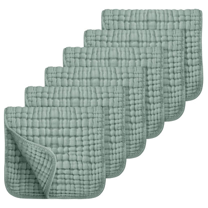 Burp Cloths 6 Pack - 20" x 10" - Ultra Soft & Absorbent 6-Layer 100% Cotton for Spit Up & Drool Gentle Baby Burping Cloth