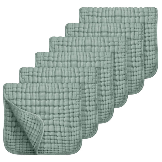 Burp Cloths 6 Pack - 20" x 10" - Ultra Soft & Absorbent 6-Layer 100% Cotton for Spit Up & Drool Gentle Baby Burping Cloth