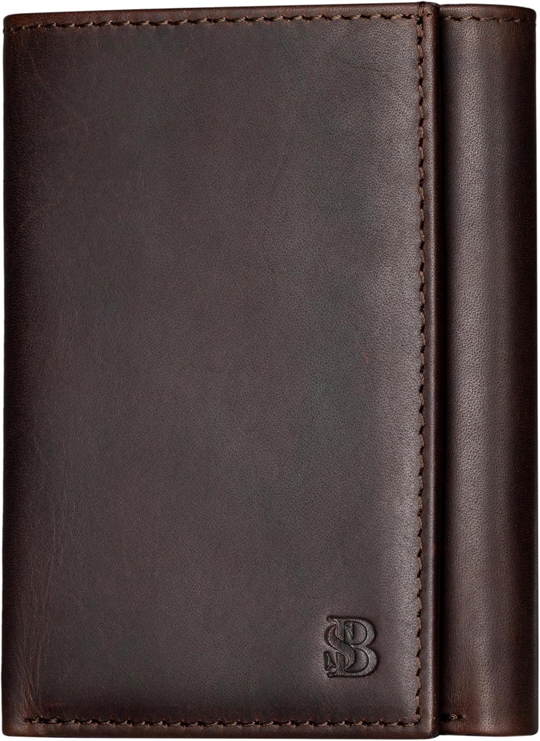 Trifold Wallet for Men - RFID Blocking Full Grain Leather 11 Card Slots & ID Window Slim Everyday Carry, Durable Stitching