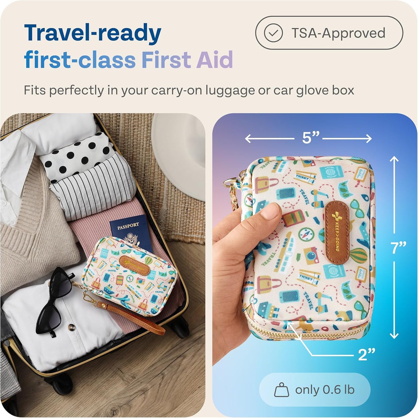 Travel First Aid Kit for Car Home Hiking Camping and Outdoor Emergencies First Aid Kit Travel