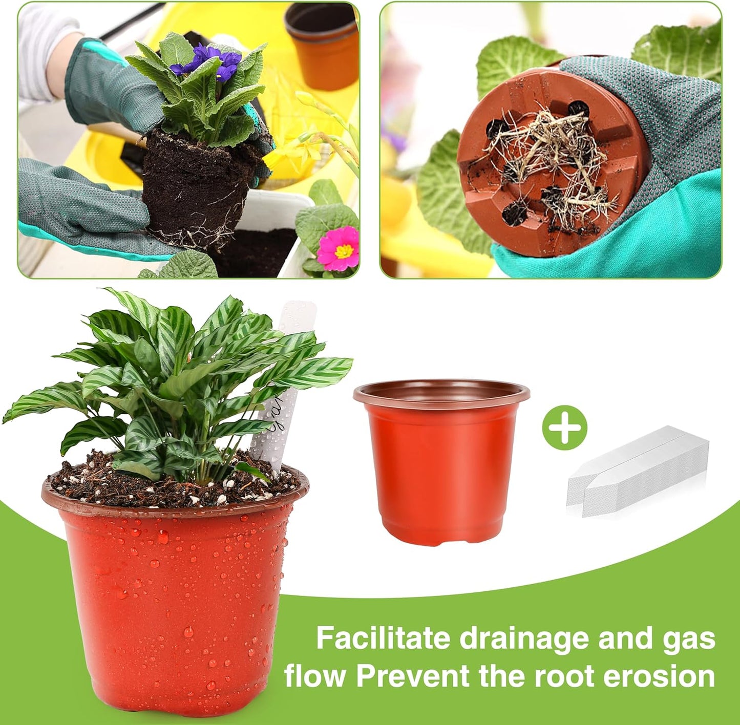 100 Pcs 4" Plastic Small Plants Pots Flower Pots Seed Starting Pots for Plants Indoor Outdoor