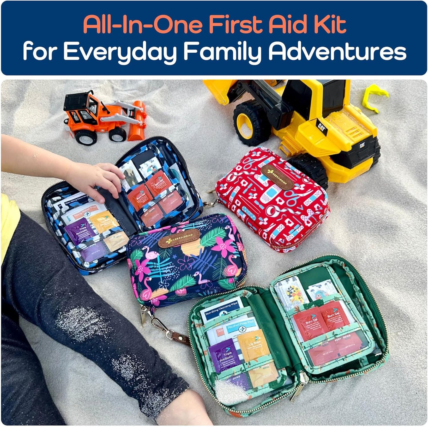 Travel First Aid Kit for Kids 130 Pc. for Car Home Purse Diaper Bag & Backpack with Latex-Free