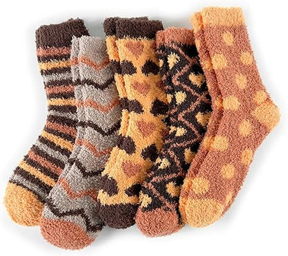 Warm & Cozy Valentines Gifts for Women Fluffy Fuzzy Plush Sleeping Slipper Socks Soft Warm Fabric
