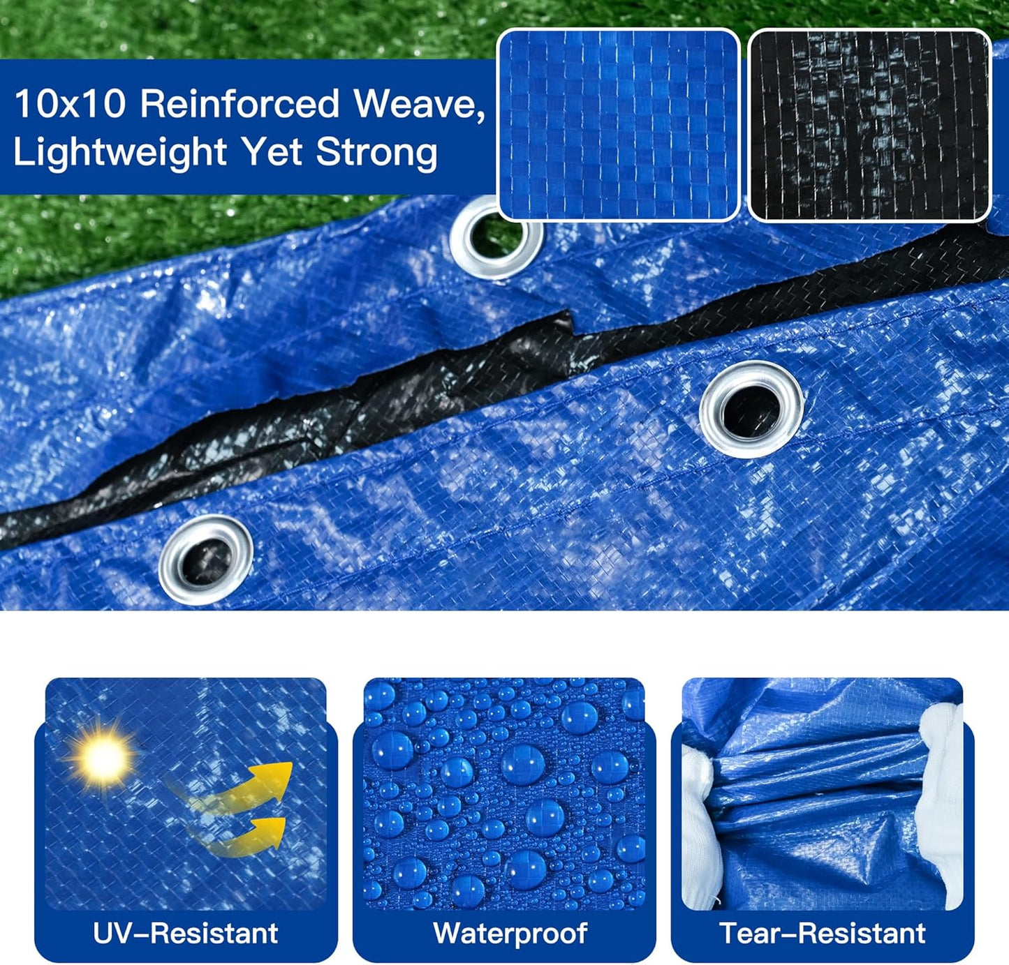 18 Ft Round Heavy Duty Winter Pool Cover for 14 ft Above Ground Pool Cold and UV Resistant, Weatherproof