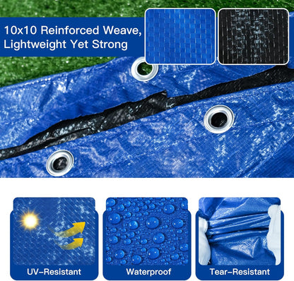 18 Ft Round Heavy Duty Winter Pool Cover for 14 ft Above Ground Pool Cold and UV Resistant, Weatherproof