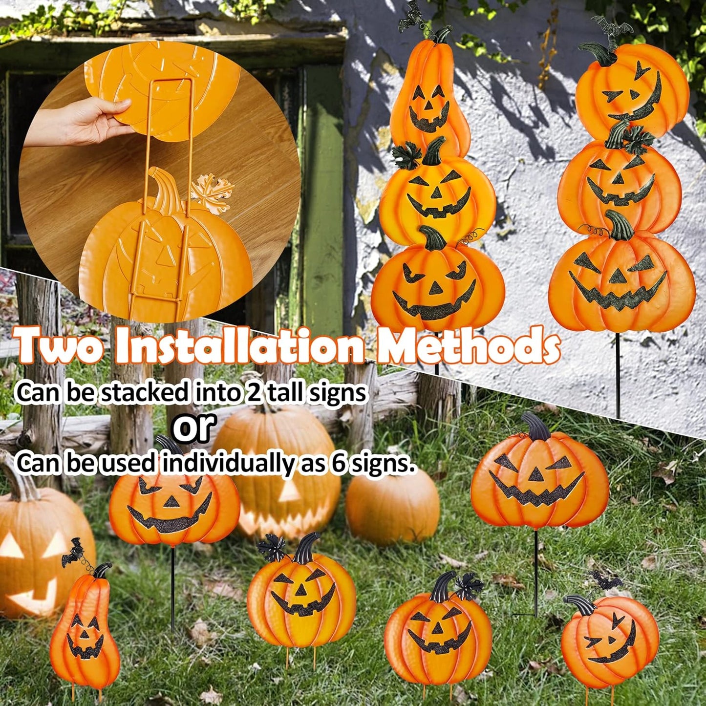 2 Pack Trick or Treat Happy Halloween Yard Signs for Halloween Outdoor Decor