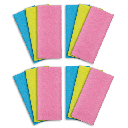 12 Pack Premium Nylon Exfoliating Towel 35-Inch Quick-Dry Hygienic Japanese Washcloth for Body & Back