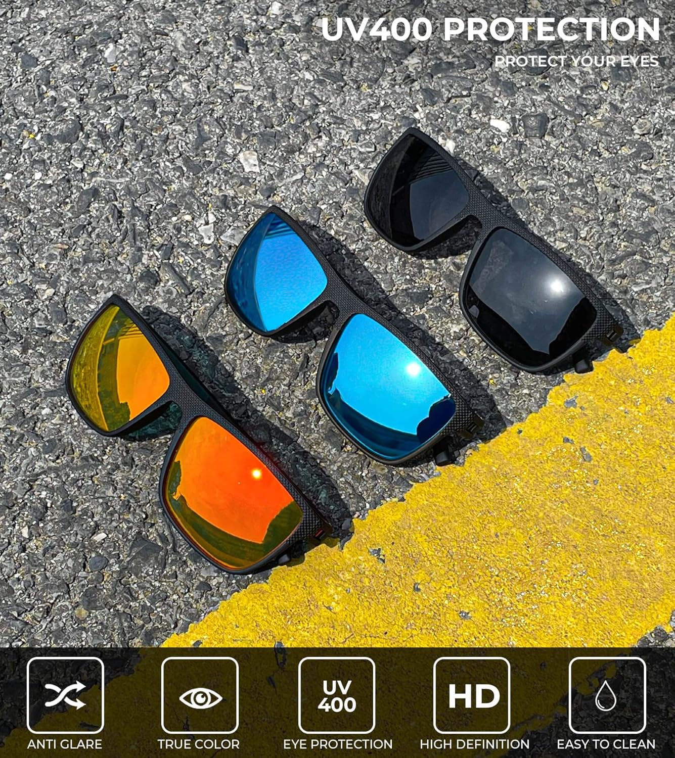 Polarized Sunglasses for Men Lightweight Sun Glasses with UV Protection for Driving Fishing