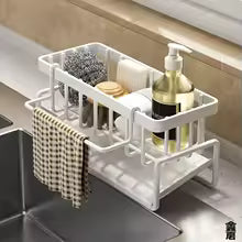 Tap Mounted Spice Shelf Sink Organizer with Drainage Rack – Space-Saving Kitchen Storage for Utensils