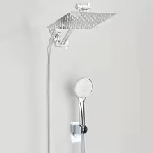 Shower Head Combo 8-12Inch High Pressure Rain Shower Head with Adjustable Extension Arm With 3-way Handheld Shower