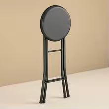 Folding Metal Stool Lightweight Portable Compact Seating Slip-Resistant Padded Chair Indoor Use Easy Storage