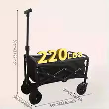 Heavy Duty Foldable Utility Garden Wagon With Terrain Car storage car Wheels, Side Pockets