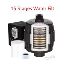 15 stages high output shower water filter to Remove Heavy Metals Chlorine Fluoride Filtered Soften Hard Water