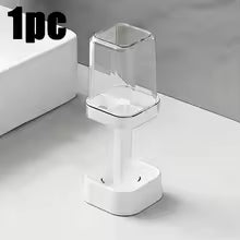 Bathroom Toothbrush Holder with Toothpaste Squeezer - 6 in 1 Wall Mount Organizer for Electric Brushes, Cups