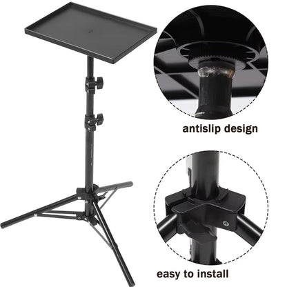 Universal Projector Tripod Stand Camera Laptop Platform Holder Adjustable Height Tabletop Floor Projector Stand withTray