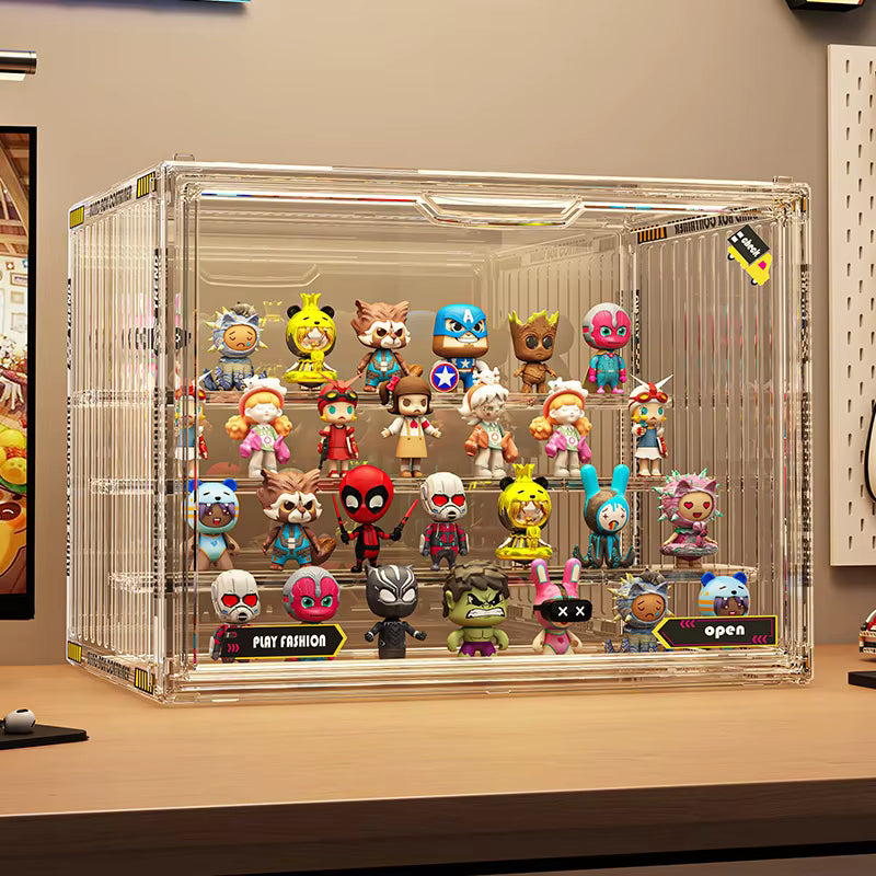Three Layer Acrylic Display Rack Transparent Showcase Handmade Anime Car Model Blind Box Storage Box