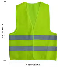 Reflective Safety Vest High Visibility Night Work Security Sleeveless Yellow Vest Construction Workwear Zipper