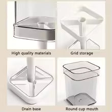 Bathroom Toothbrush Holder with Toothpaste Squeezer - 6 in 1 Wall Mount Organizer for Electric Brushes, Cups