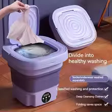 8L Portable Small Foldable Washing Machine with Spin Dryer For Socks Underwear Panties Washer Household