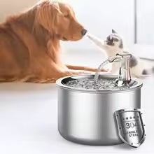 2L fully stainless steel pet water dispenser automatic cat water fountain with red water level Holiday