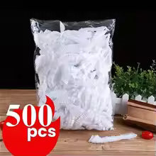 500PCS Reusable Elastic Food Covers | Clear Stretch Plastic Bowl & Plate Lids | Kitchen & Dining