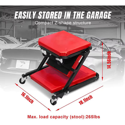 Rolling Creeper Durable Knee Pads with Full 360 Degree Turn Casters and Tool Tray, Swivel Castors Comfortable