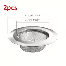 2-Pack Sink Strainers,Fine Mesh Hair Catcher for Kitchen Bathroom Drain,Prevents Clogs,Easy to Clean,