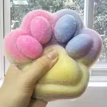 14cm Gradient Color Cat Paw Pinch Decompression Toy Squishy Fidget Extra Large Cat Paw Stress Relief Toy