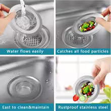 2-Pack Sink Strainers,Fine Mesh Hair Catcher for Kitchen Bathroom Drain,Prevents Clogs,Easy to Clean,