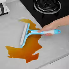 3 In 1 Window Cleaning Kit Dual-Sided Glass Scrubber with Squeegee & Spray Bottle for Mirrors, Shower Doors