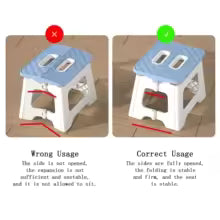 Home Folding Step Stool - Anti-Slip Surface Foot Stool with 8.7 Inch Height - Sturdy & Lightweight Plastic Foldable