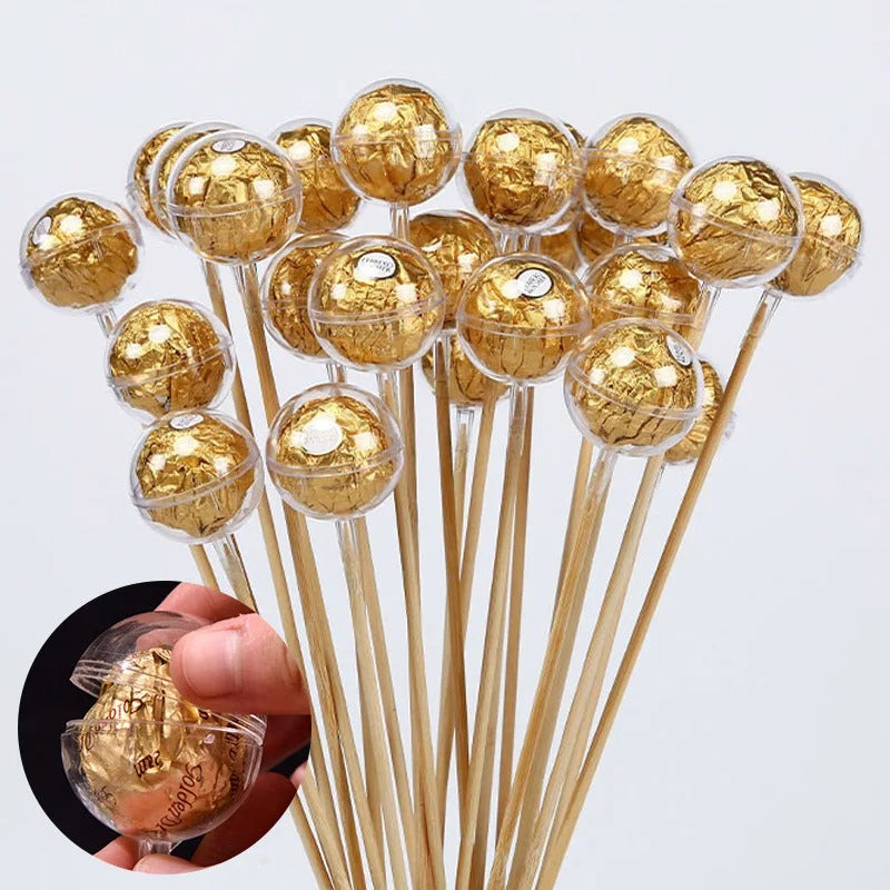 100pcs Clear Wrapper Box Truffle Liner Flower Candy Box Round Chocolate Holder DIY Bouquet Accessory