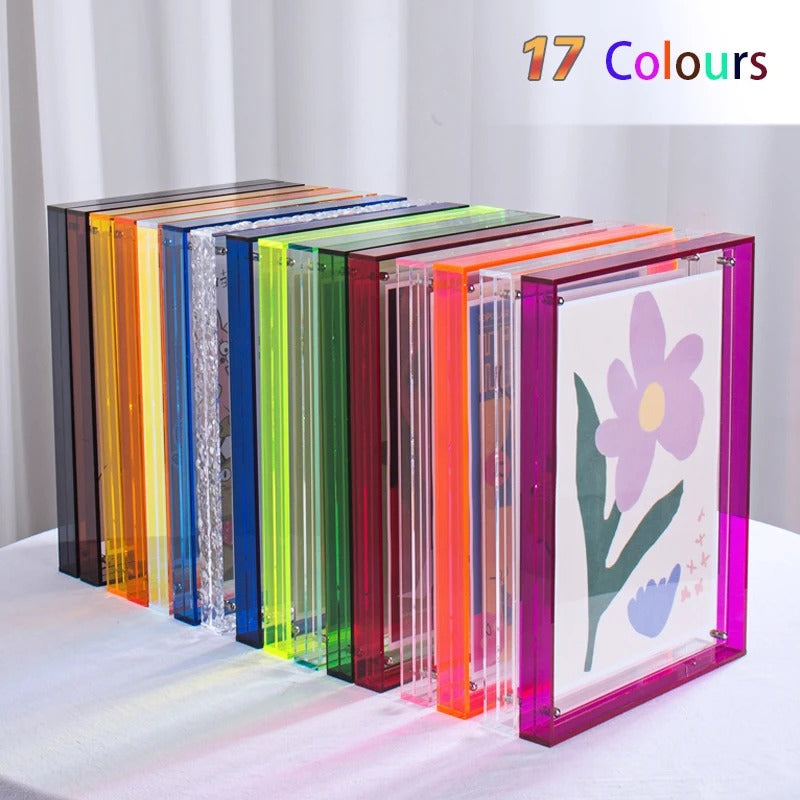 Colours Translucent Acrylic Photo Frame for Photos and Paintings Hollow Acrylic Frames for Wall Hanging