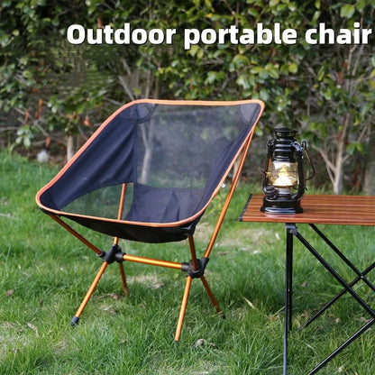 Outdoor moon chair camping folding chair portable leisure backrest chair ultra-light aluminum alloy