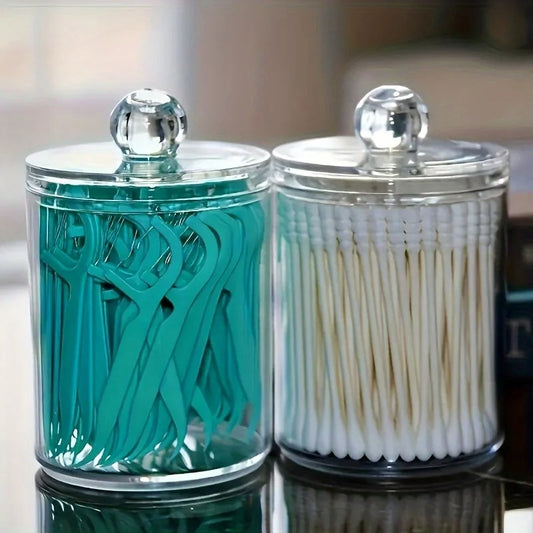 Multi Function Transparent Swab Storage Box Acrylic Holder for Makeup Toothpick Medicine Bathroom