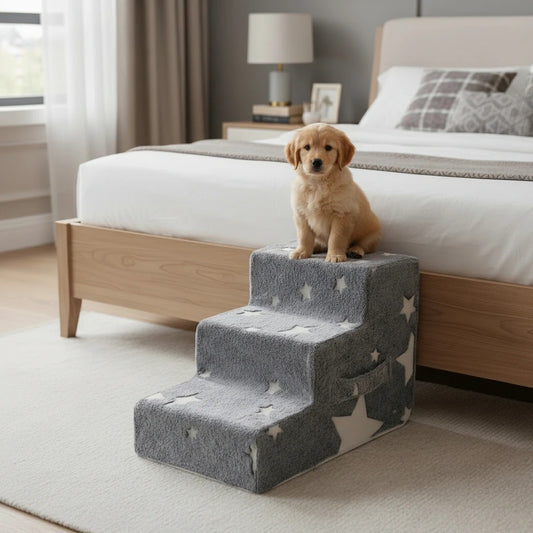 Stairs for Dog Pet Ramp Stairs Cat Dog Ladder 3 4 Step Stairs for Dogs Puppy Ramp Detachable Sponge