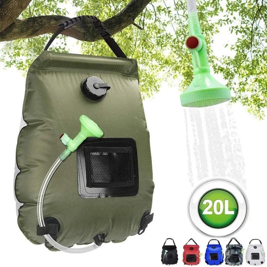 Water Bags 20L Outdoor Camping Hiking Solar Shower Bag Heating Camping Shower Climbing Hydration Bag Hose