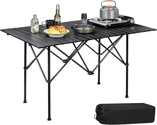 Roll Up Camping Tables That Fold Up Lightweight Portable Compact Metal Camp Table