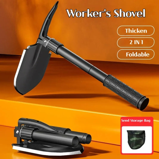 1pc Outdoor Small Foldable Camping Shovel, Multifunctional Hiking Entrenching Tool